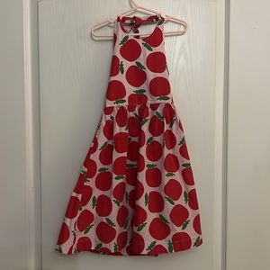 Back to school mini boden girls light pink apple dress 5-6, picture day perfect!